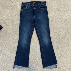 MOTHER Dark Blue Crop Step Fray